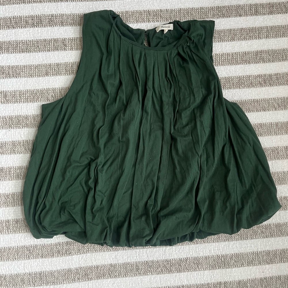Madewell Forest Green Sleeveless Blouse